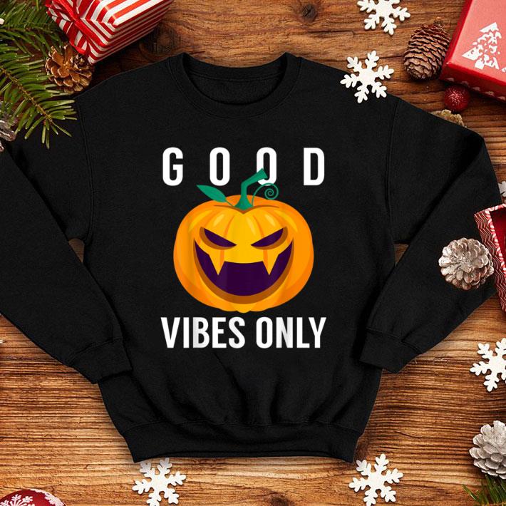 Original Good Vibes Only Halloween Smiley Face Pumpkin shirt
