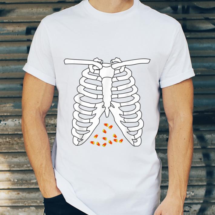 Pretty Candy Corn Halloween Rib Cage Funny Ribs Xray Costume Food shirt