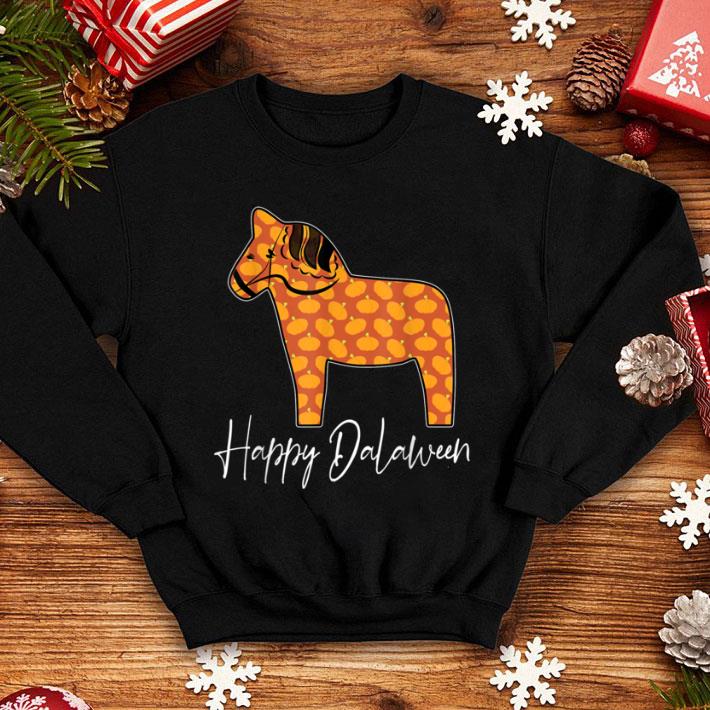 Pretty Happy Dalaween Funny Swedish Dala Horse Halloween Pumpkin shirt