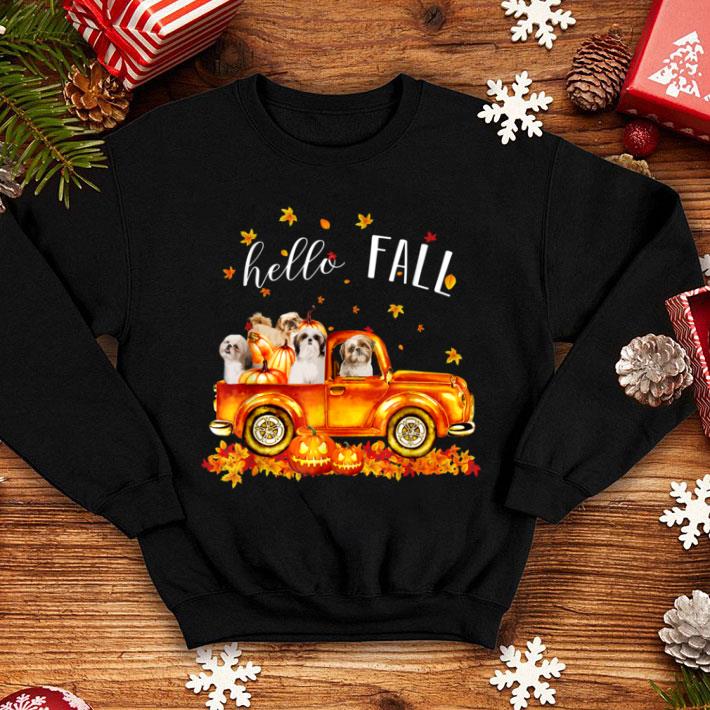 Awesome Halloween Hello Fall Shih Tzu Funny Shih Tzu shirt