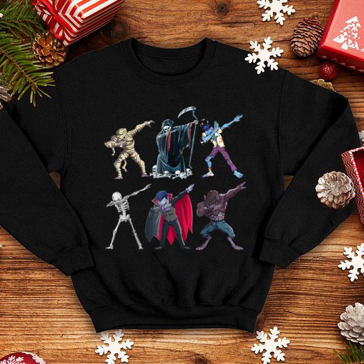 Great Halloween for Boys Kids Dabbing Skeleton Zombie Wolf shirt