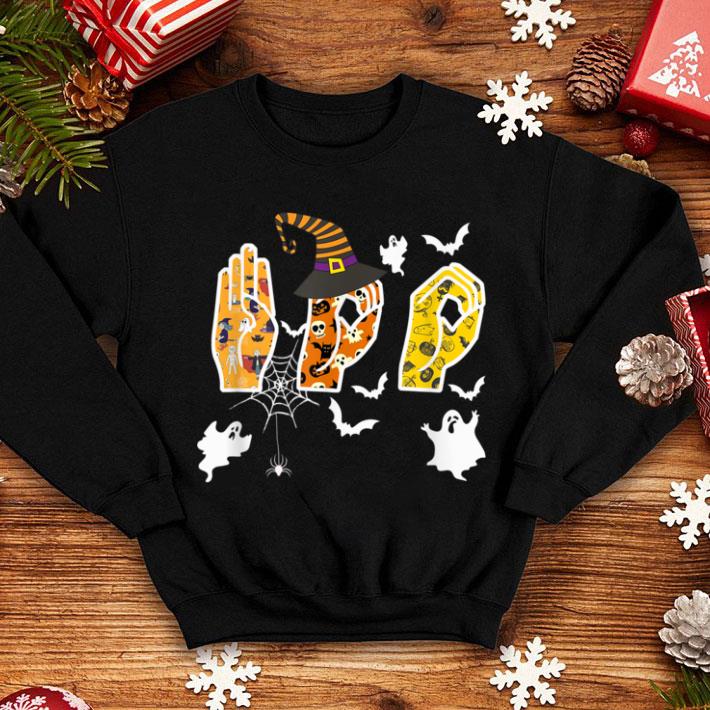 Pretty Funny Halloween Boo Sign Language shirt 7 Pretty Funny Halloween Boo Sign Language shirt