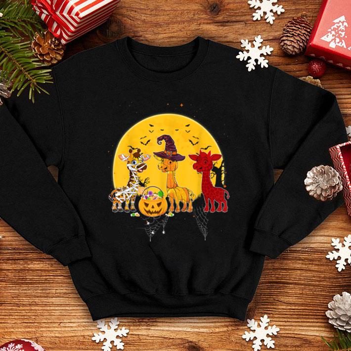 Premium Three Giraffes Funny Halloween For Women shirt