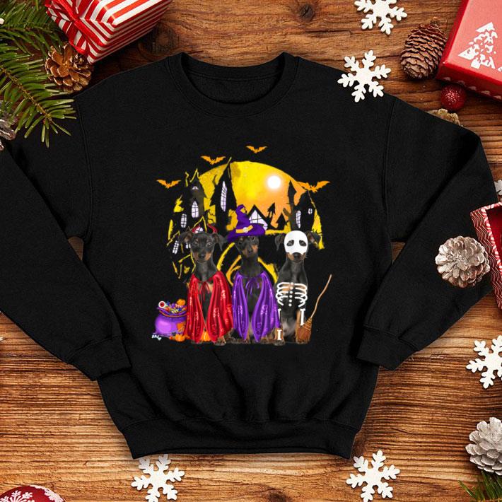 Hot Miniature Pinscher Dog Family Of Three Family Halloween shirt