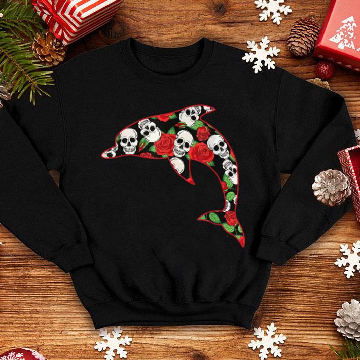 Top Dolphin Skull And Rose Halloween Dolphin Lover shirt 7 Top Dolphin Skull And Rose Halloween Dolphin Lover shirt