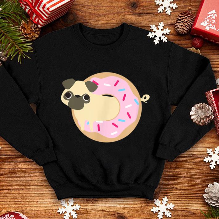 Great Pug in Donut Costume & Broom Cute Dog Halloween shirt