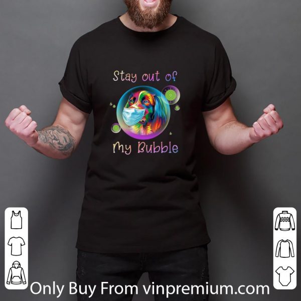 Awesome Golden Retriever Mask Stay Out My Bubble Coronavirus shirt 3