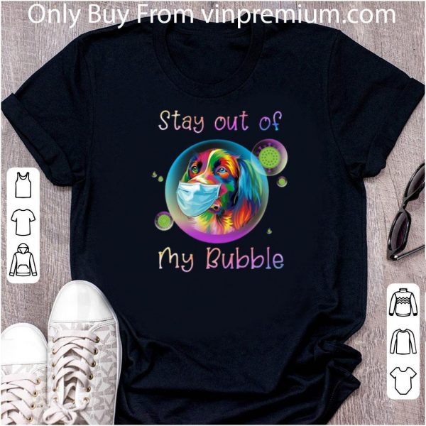 Awesome Golden Retriever Mask Stay Out My Bubble Coronavirus shirt 2