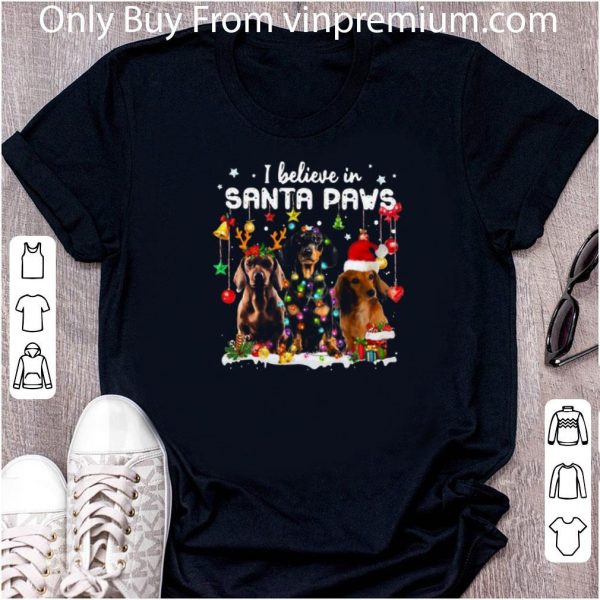 Premium Merry Christmas Dachshund I Believe In Santa Paws shirt 2