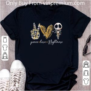Nice Peace Love Nightmare Before Christmas Jack Skellington shirt 4