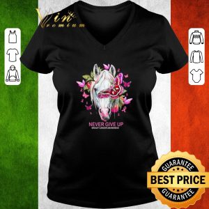 Awesome Horse never give up breast cancer awareness shirt 5