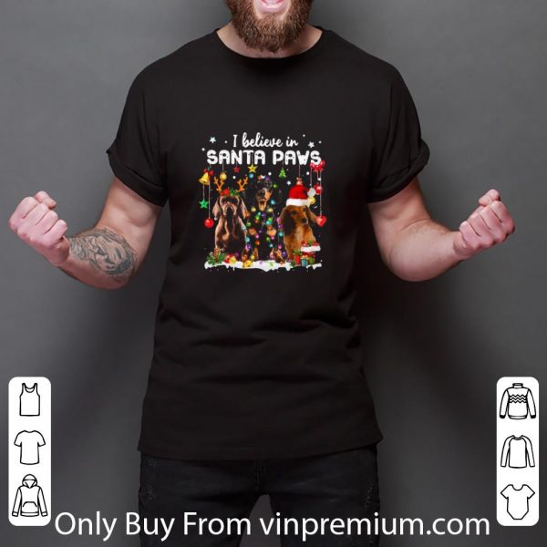Premium Merry Christmas Dachshund I Believe In Santa Paws shirt 3