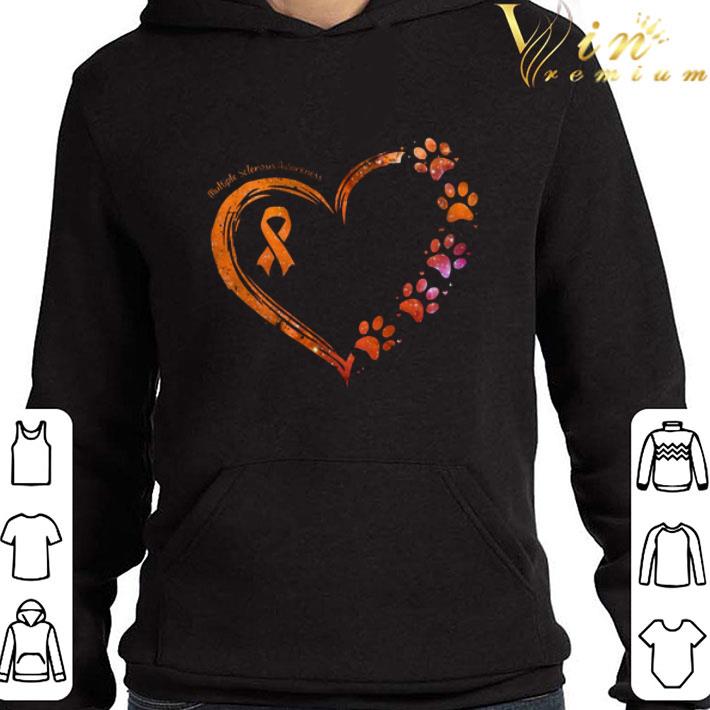 Love Multiple Sclerosis Awareness heart paws shirt