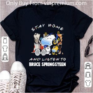 Hot Snoopy Mask Stay Home And Listen To Bruce Springsteen Coronavirus shirt 4