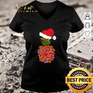 Top Santa Pineapple Flower Christmas Sweater shirt 5