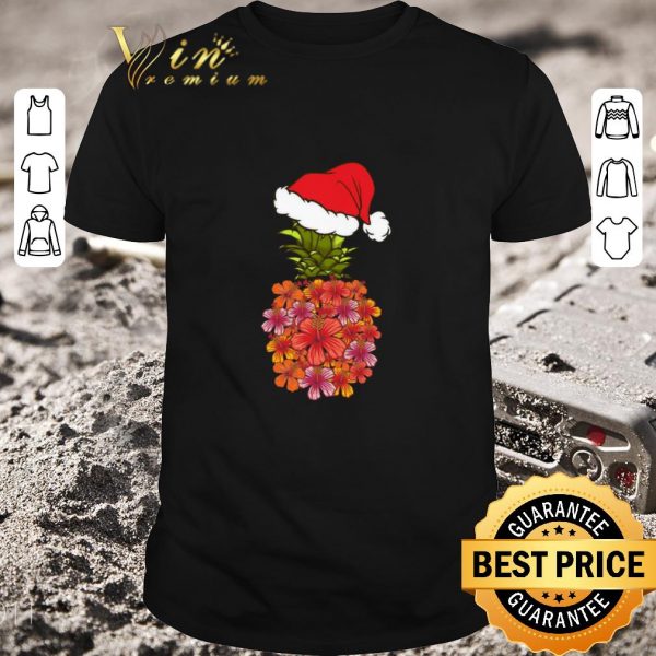 Top Santa Pineapple Flower Christmas Sweater shirt 1