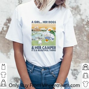 Hot Vintage Jack Russell A Woman Her Dog Paw & Her Camper shirt 5