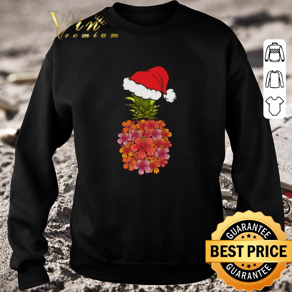 Top Santa Pineapple Flower Christmas Sweater shirt