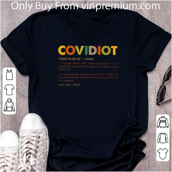 Original Vintage Covidiot Definition Meaning Covid-19 shirt 2