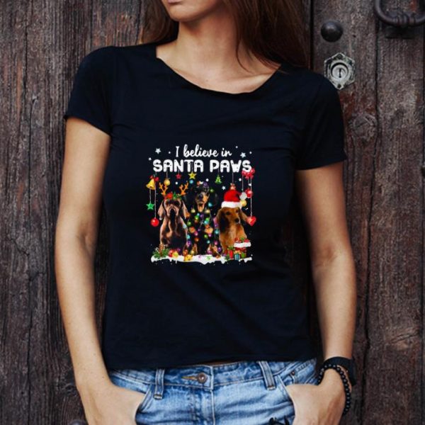 Premium Merry Christmas Dachshund I Believe In Santa Paws shirt 1