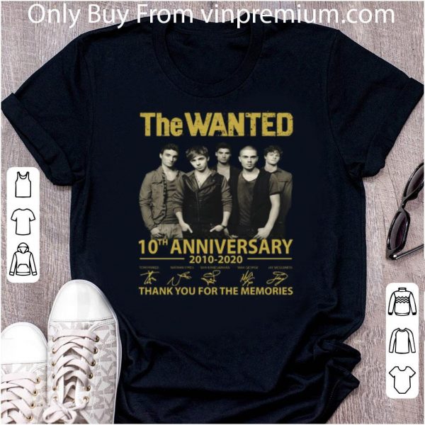 Official The Wanted 10th Anniversary Signatures Thank You For The Memories shirt 2