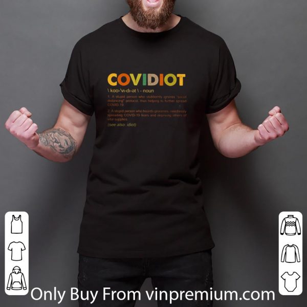 Original Vintage Covidiot Definition Meaning Covid-19 shirt 3