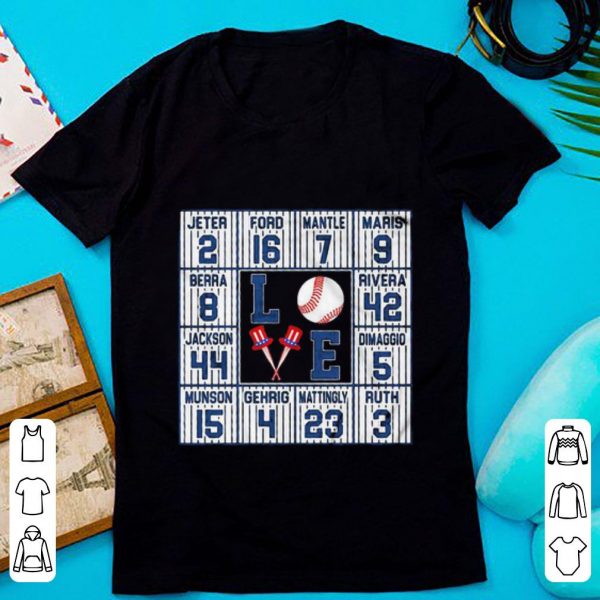 Nice Love New York Yankees Jeter 2 Rivera 42 Jersey shirt 1