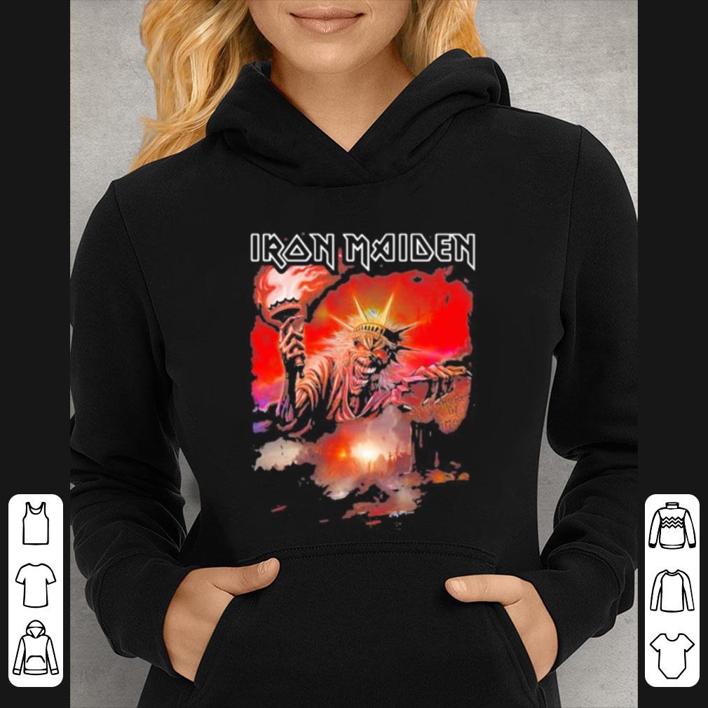 Awesome Iron Maiden Band Skeleton The Statue Of Liberty shirt
