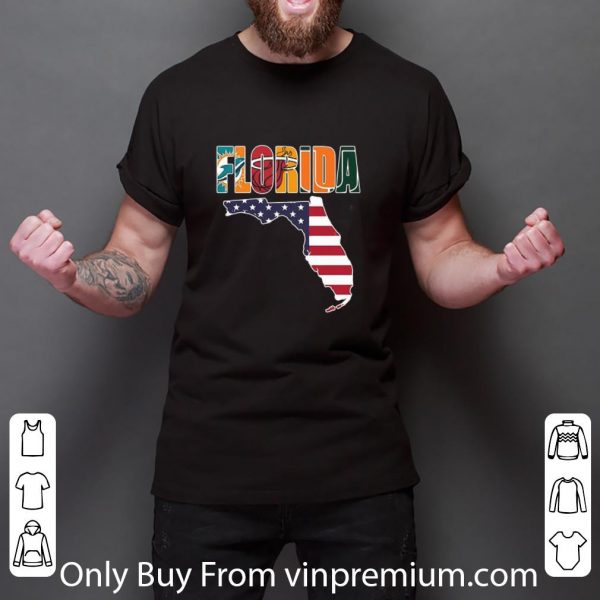 Pretty Florida America Map 4th Of July Independence Day shirt 3