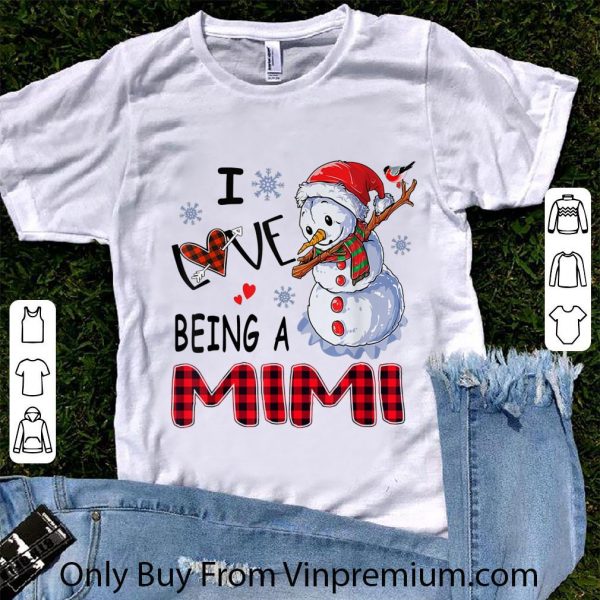 Original I Love Being A Mimi Snowman Dabbing Christmas shirt 1