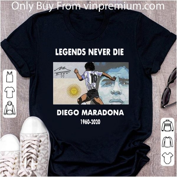 Great RIP Legends Never Die Diego Maradona 1960-2020 Signature shirt 1
