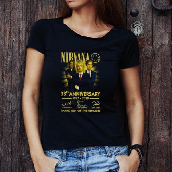 Official Nirvana 33rd Anniversary 1987 2020 Thank You For The Memories Signatures shirt 1