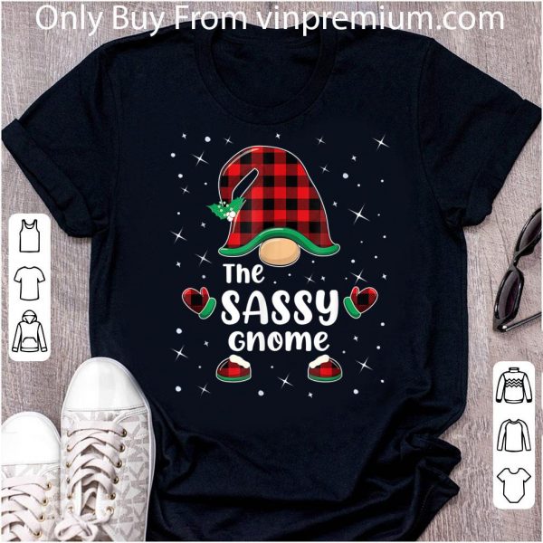 Premium The Sassy Gnome Buffalo Plaid Matching Christmas shirt 2