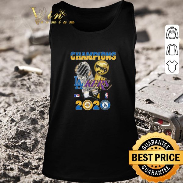 Original Champions Los Angeles Dodgers And Los Angeles Lakers 2020 shirt 2
