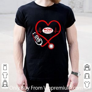 Hot Cvs Pharmacy Nurse Stethoscope Love Heartbeat shirt 4