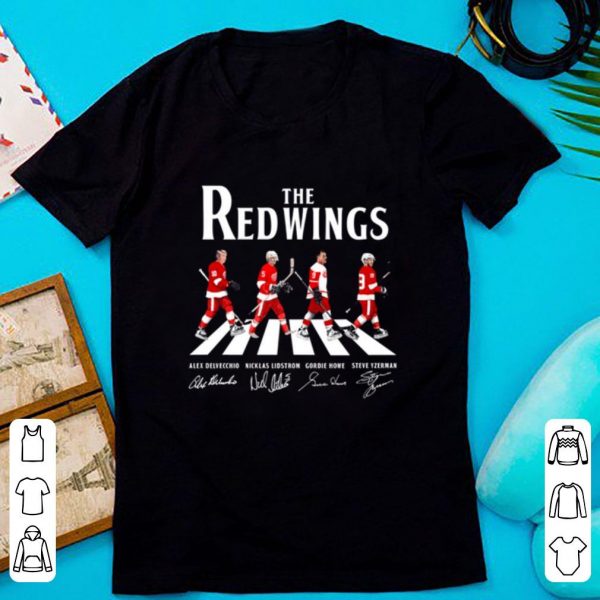 Hot The Detroit Red Wings hockey team Abbey Road signatures shirt 1