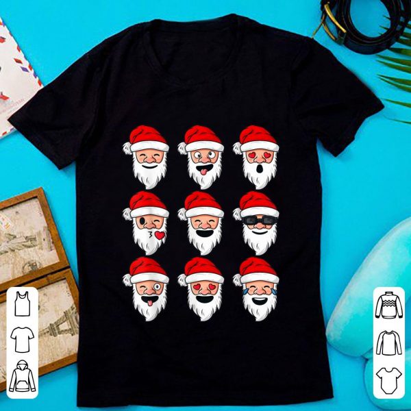 Awesome Christmas Santa Emojis Emoticons shirt 1