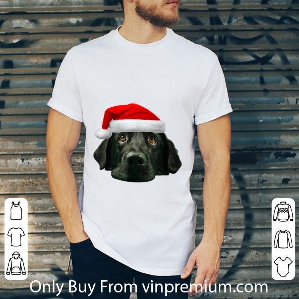 Original Black Lab Santa Hat Merry Christmas shirt 2