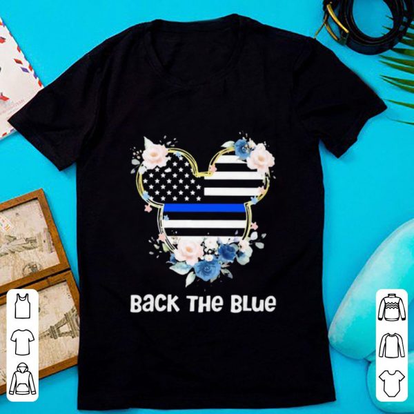 Pretty Mickey Mouse Back The Blue American Flag Independence Day Flowers shirt 1