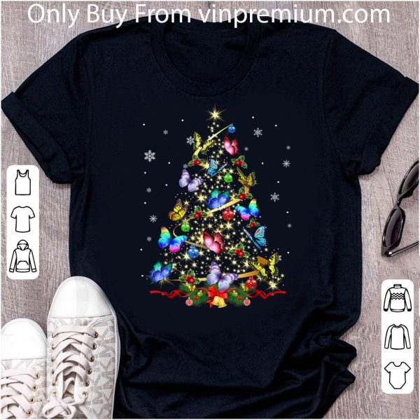 Premium Butterfly Christmas Tree shirt 2