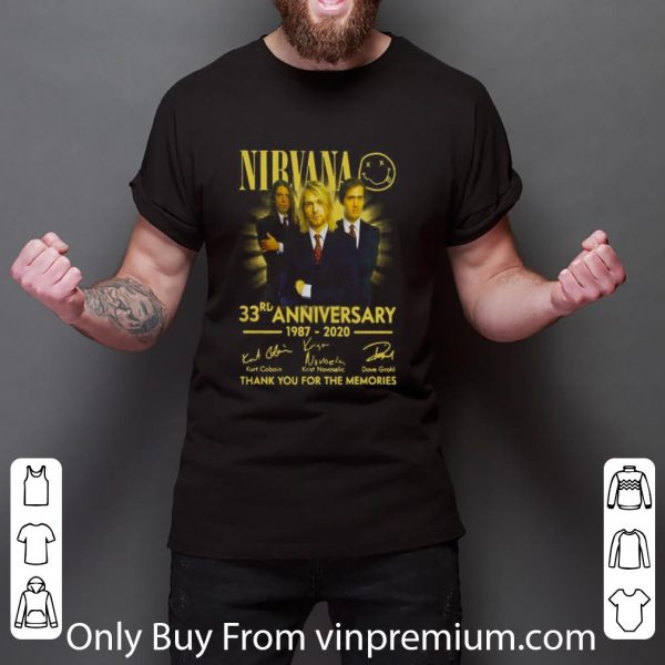 Official Nirvana 33rd Anniversary 1987 2020 Thank You For The Memories Signatures shirt 3