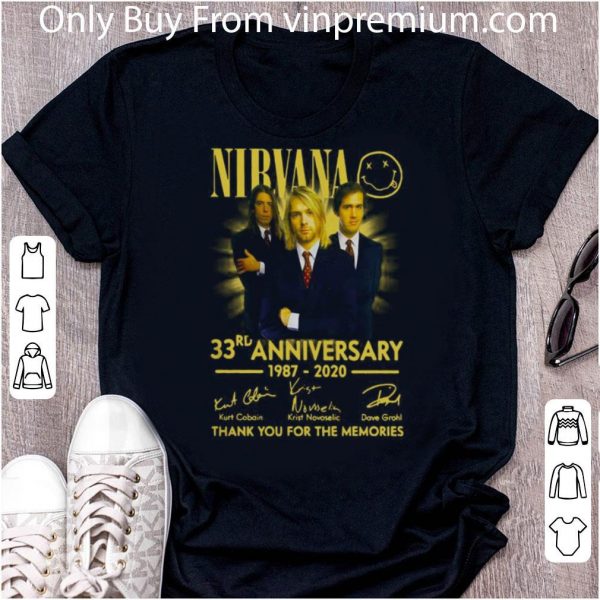 Official Nirvana 33rd Anniversary 1987 2020 Thank You For The Memories Signatures shirt 2