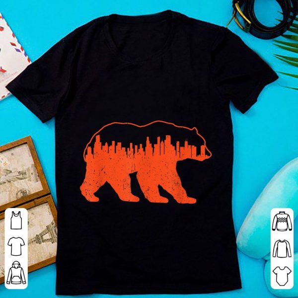 Top Downtown Chicago City Skyline Walking-Bear shirt 1