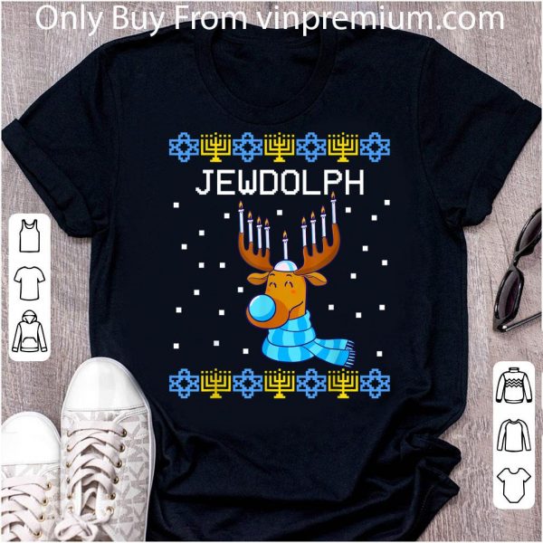 Original Jewdolph Ugly Hanukkah Sweater Reindeer shirt 2