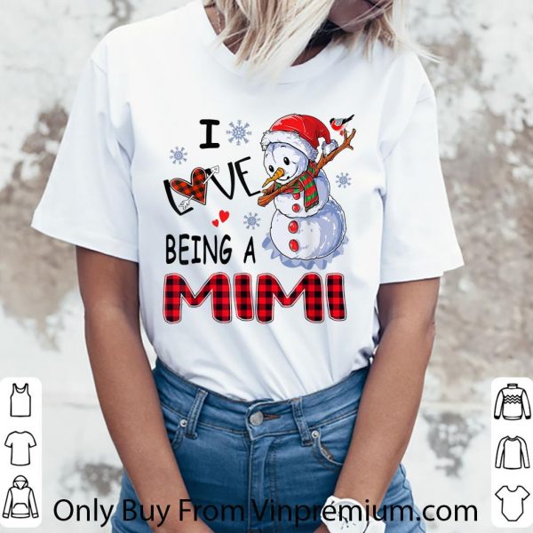Original I Love Being A Mimi Snowman Dabbing Christmas shirt 3