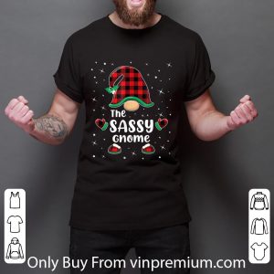 Premium The Sassy Gnome Buffalo Plaid Matching Christmas shirt 5