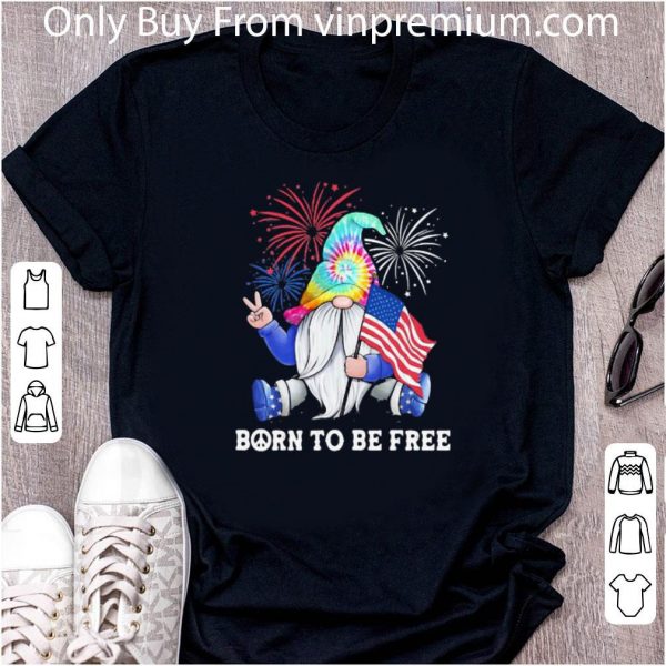 Top Firework Gnomes Born To Be Free American Flag shirt 2