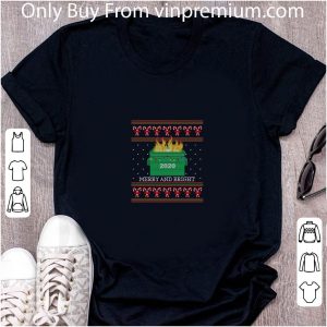 Premium Merry And Bright 2020 Dumpster Fire Ugly Christmas shirt 4