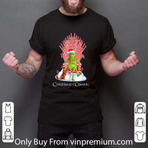 Premium Grinch Is Coming Candy Cane Throne Game Of Throne Christmas shirt 5
