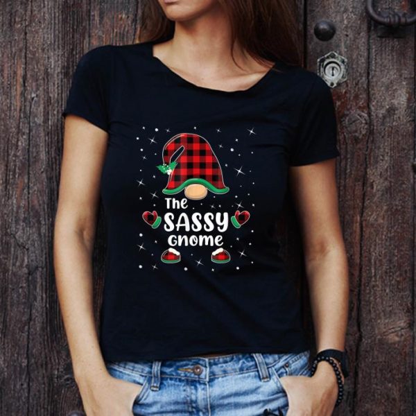 Premium The Sassy Gnome Buffalo Plaid Matching Christmas shirt 1